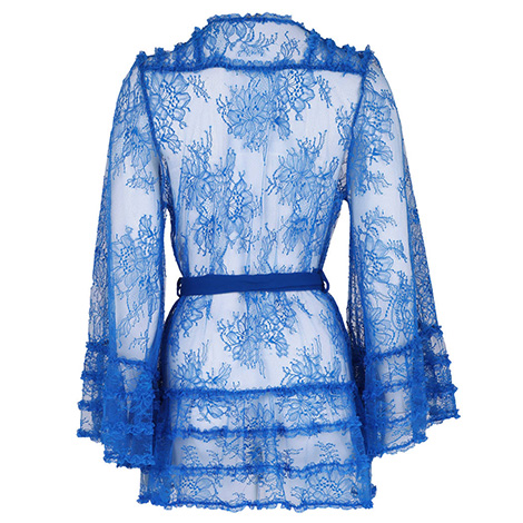 لباس خواب توری زنانه آبی رنگ مدل Marjolaine