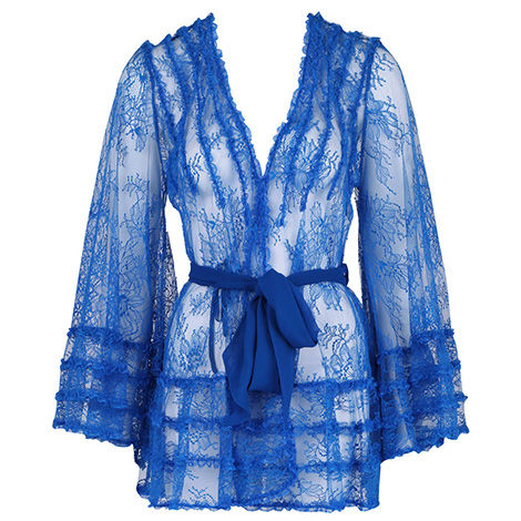 لباس خواب توری زنانه آبی رنگ مدل Marjolaine
