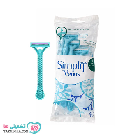 تیغ اصلاح زنانه ژیلت Simply Venus آبی 4 تایی